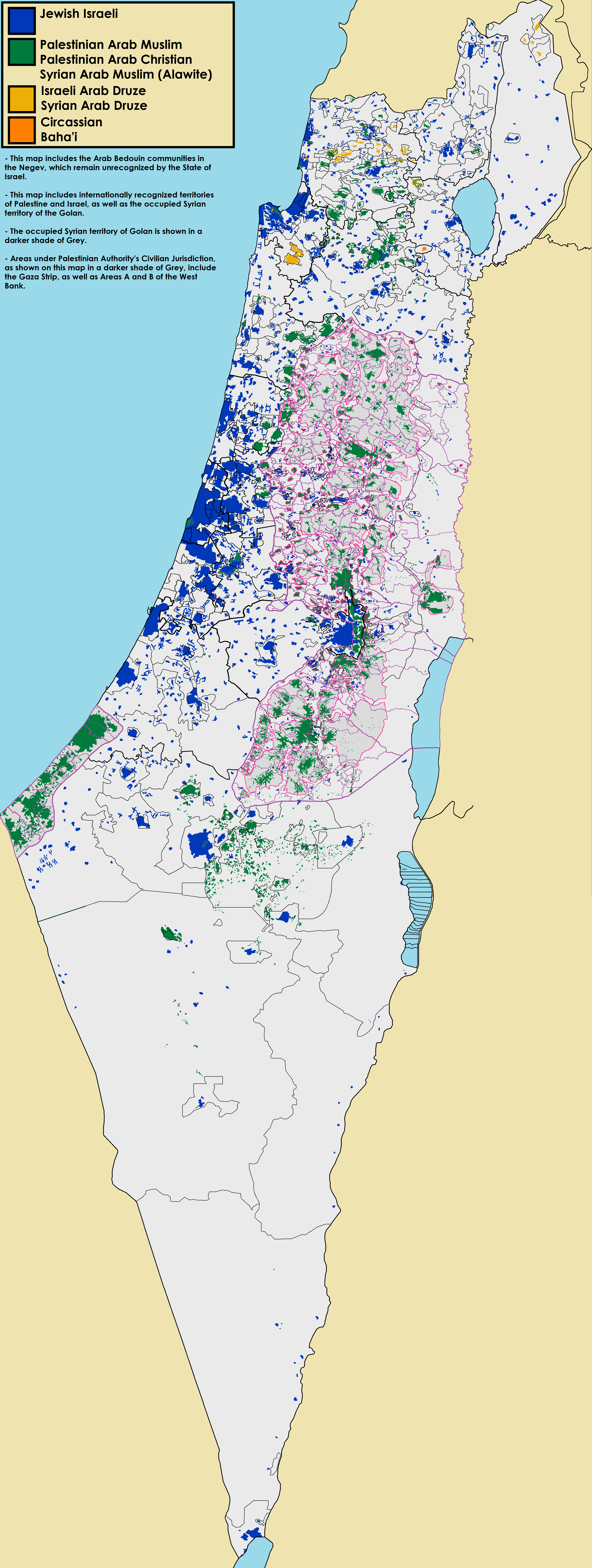 Palestine map israel Map of