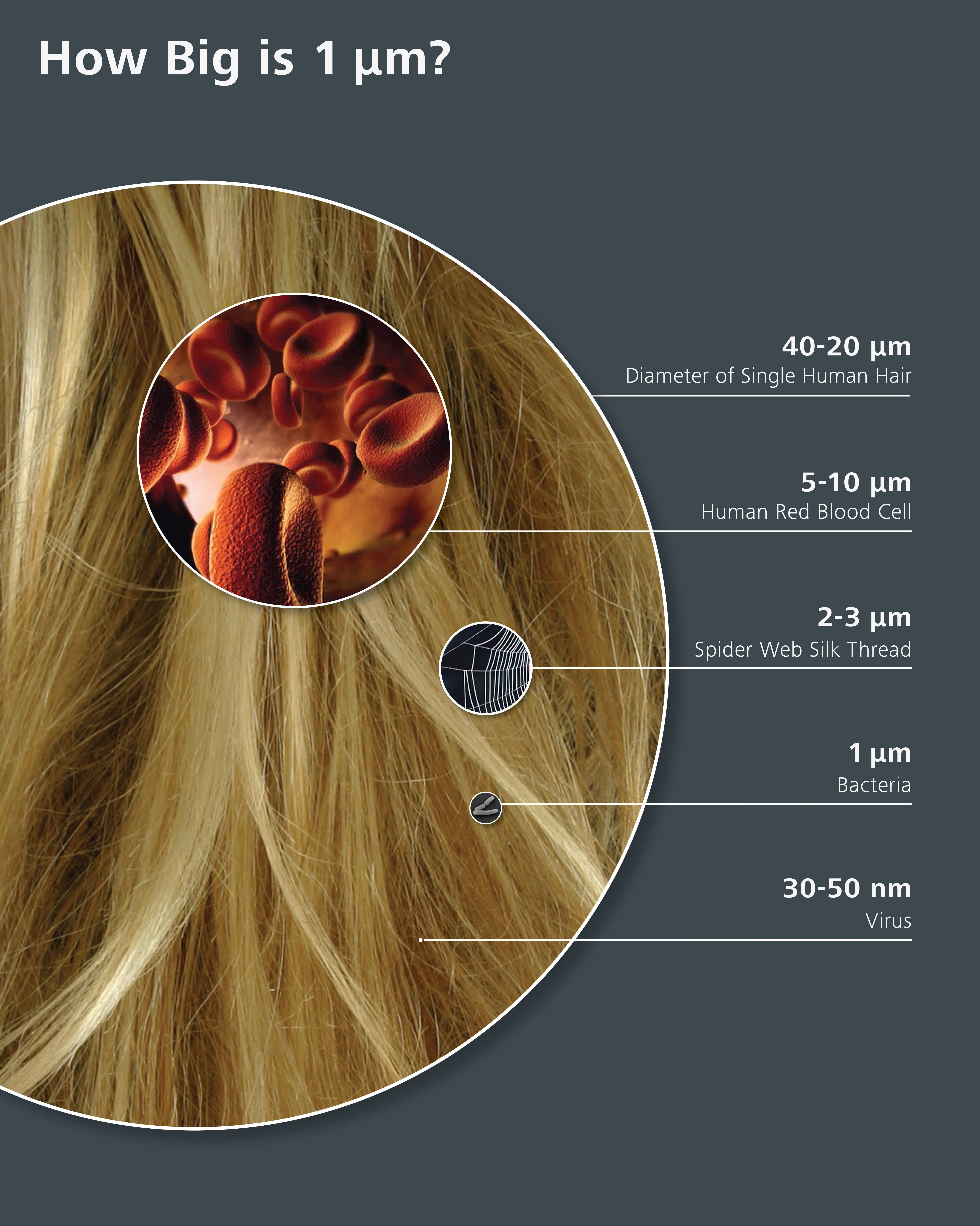 thickness of human hair in nanometers