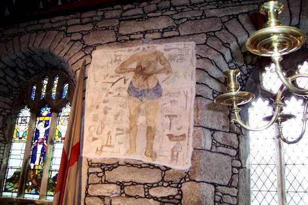 File:One of two old wall paintings discovered during repair work in the church at St Just in Penwith.jpg