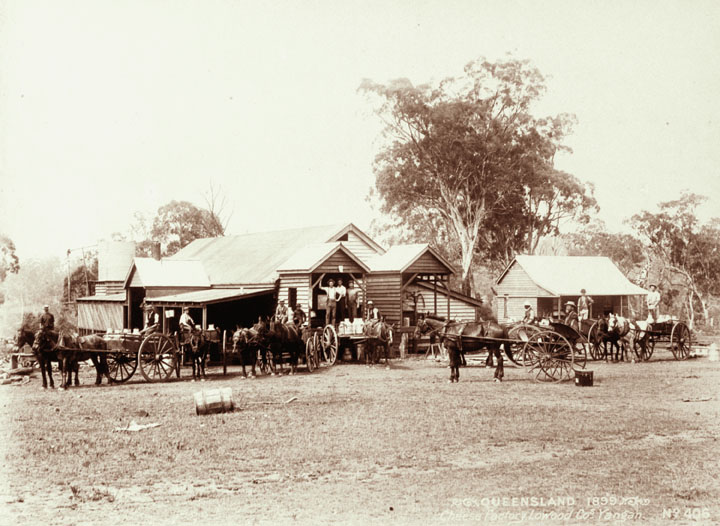 File:Queensland State Archives 2373 Farmers carts at Cheese Factory Lowood Company Yangan 1897.png