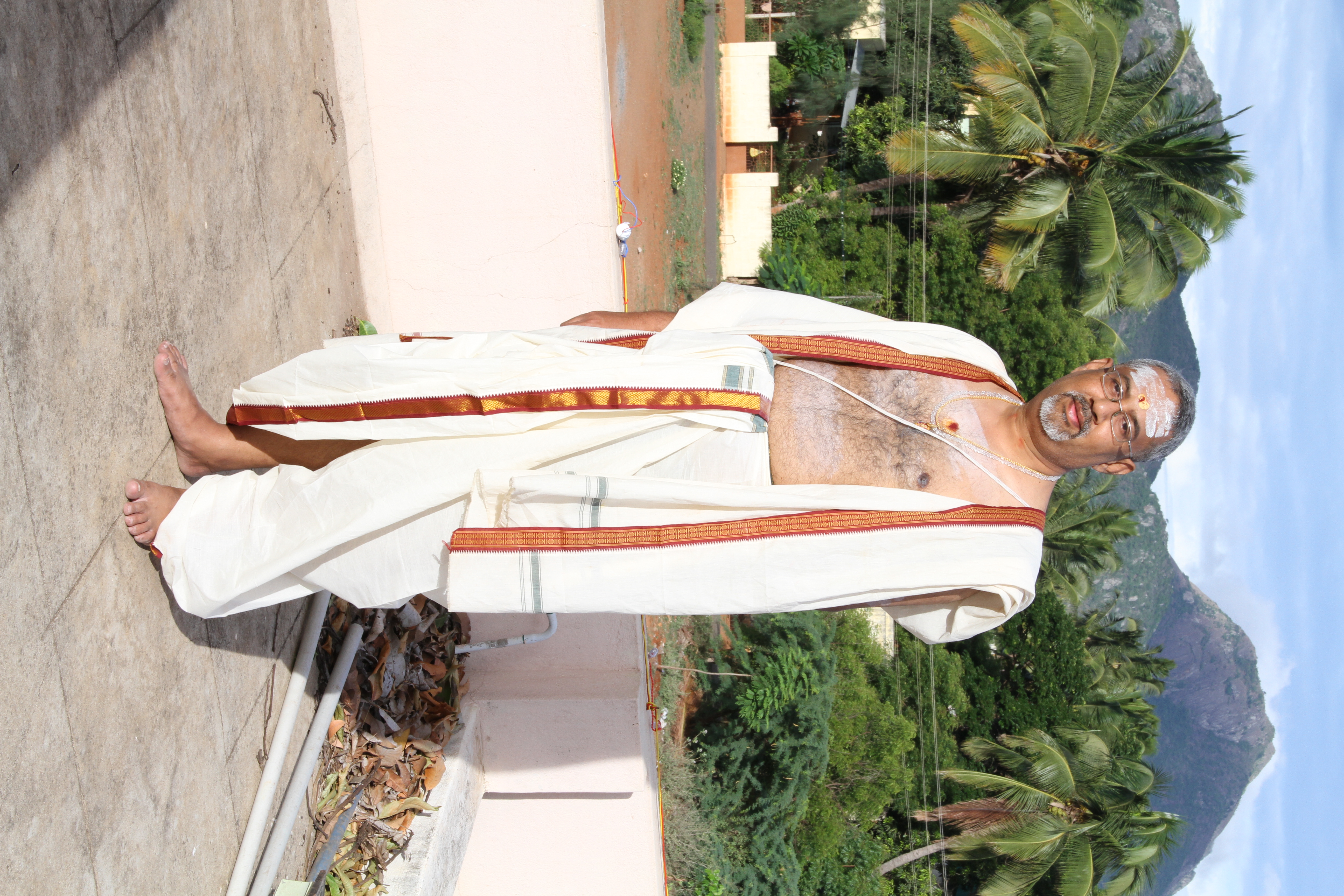 Ramdas Iyer in a typical Palakkad Iyer attire