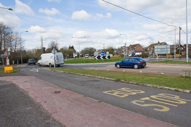 File:Roundabout on A36 at Canada Corner, West Wellow - geograph.org.uk - 729862.jpg