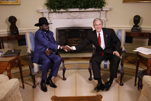 File:Salva Kiir Mayardit with George Bush January 5, 2009.jpg