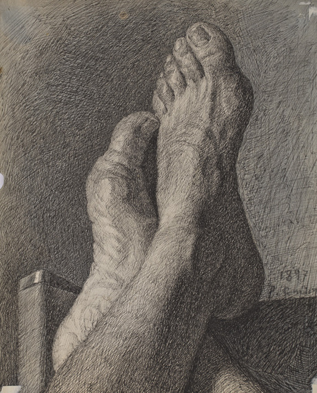 English French My Feet, 1897. Crayon sur papier, 27x22,5 cm.