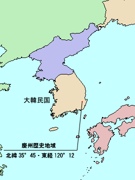 慶州歴史地域の位置