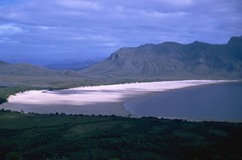 Lake Pedder in 1970 before it was flooded, part of Lake Pedder National Park from 1955 and Southwest National Park from 1968. The furore surrounding the flooding led directly to the formation of the National Parks and Wildlife Service, the forerunner of Tasmania Parks and Wildlife Service.