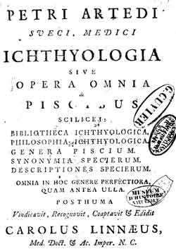 Frontispiece from Ichthyologia, sive Opera Omnia de Piscibus by Peter Artedi