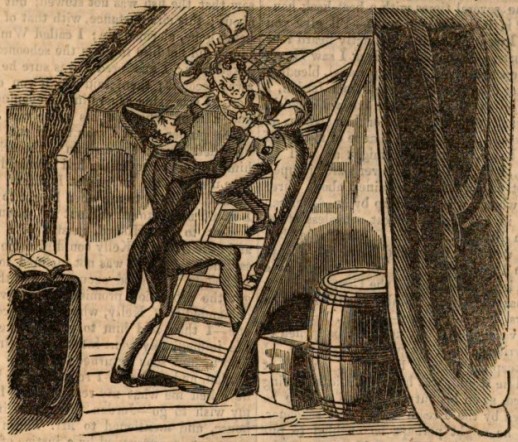 File:Edward Jordan attacking Captain John Stairs with an axe (The Annals of Crime, and New Newgate Calendar, 1834).jpg