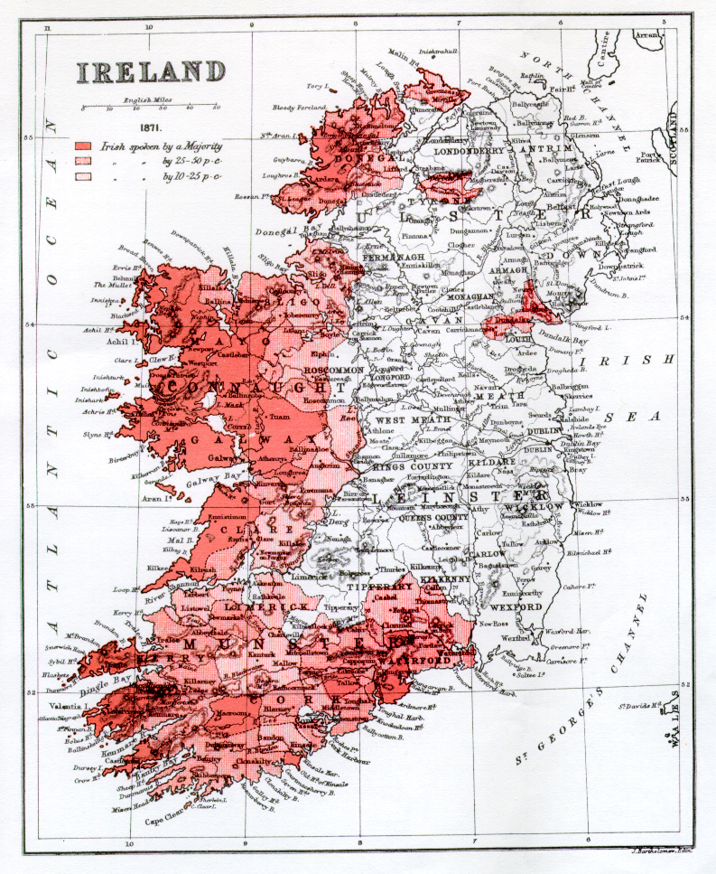 The Irish language's state in Ireland in 1871