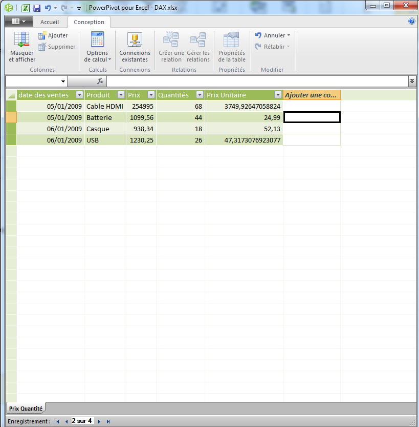 Solution exercice DAX