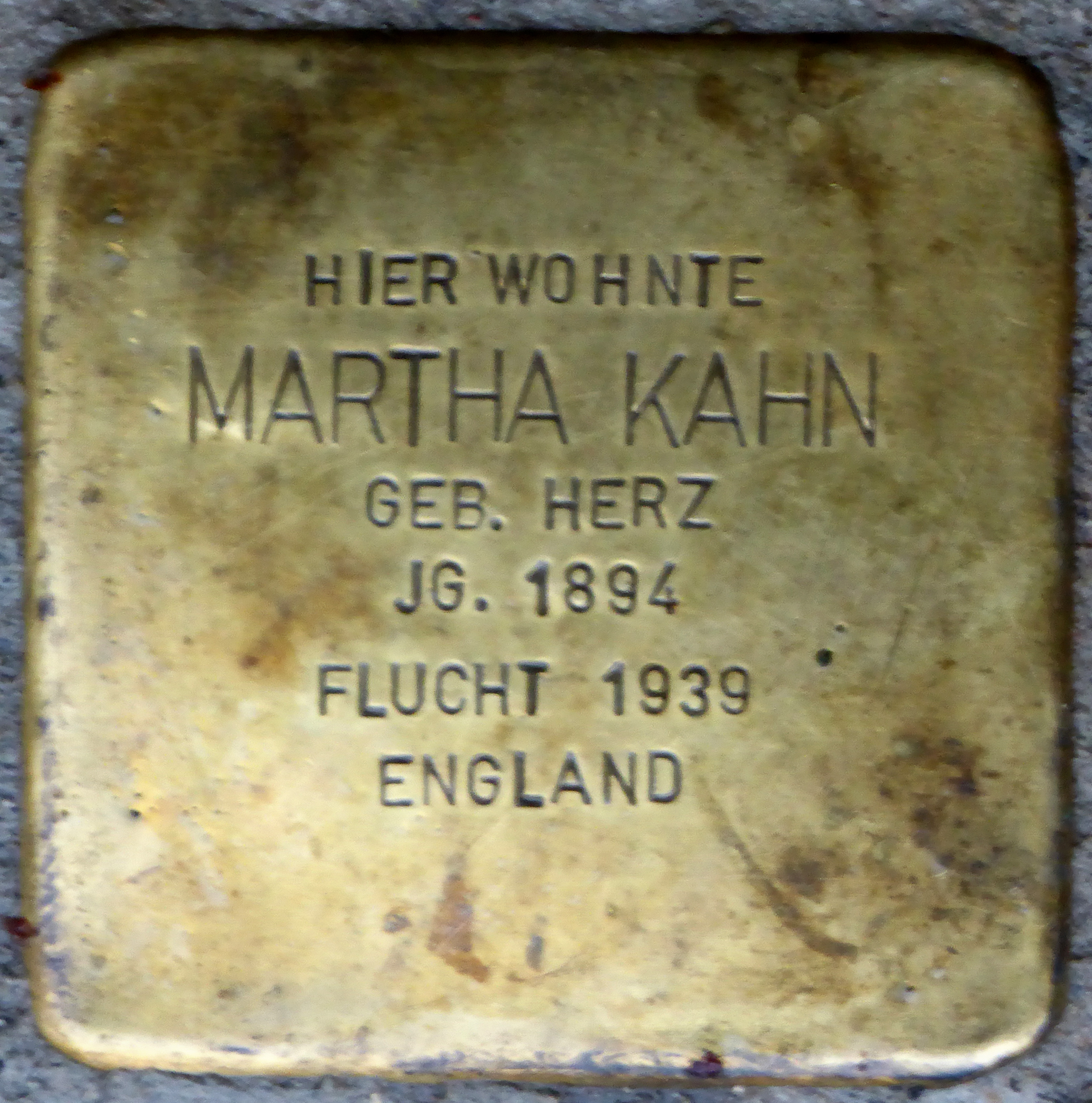 Stolpersteine Heidelberg, Martha Kahn (Bunsenstraße 7).jpg