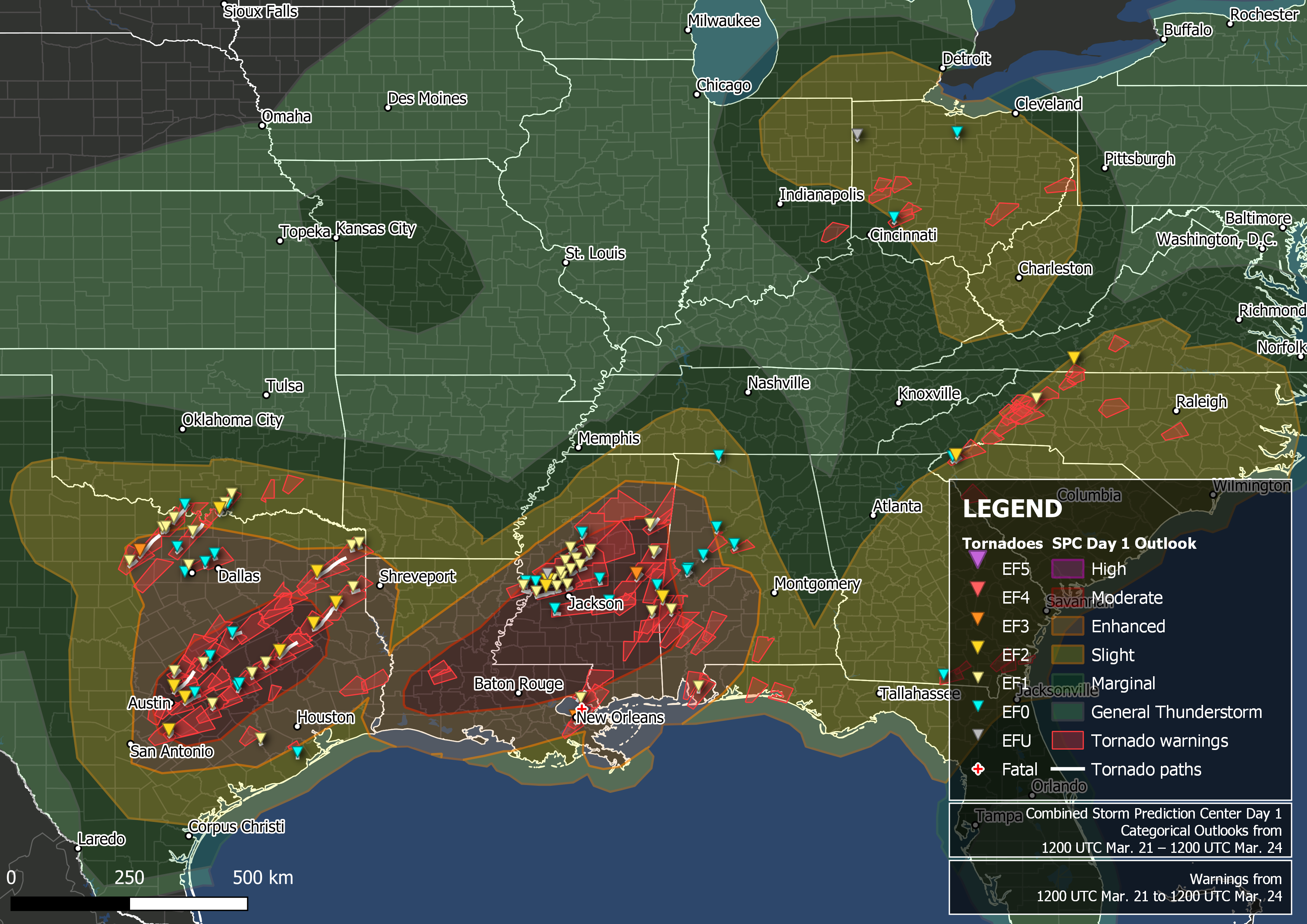 Tornado Outbreak Of March 21 23 22 Wikipedia