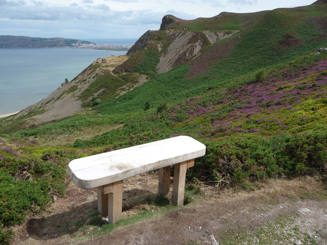 File:Bench on Conwy Mountain - geograph.org.uk - 1963495.jpg