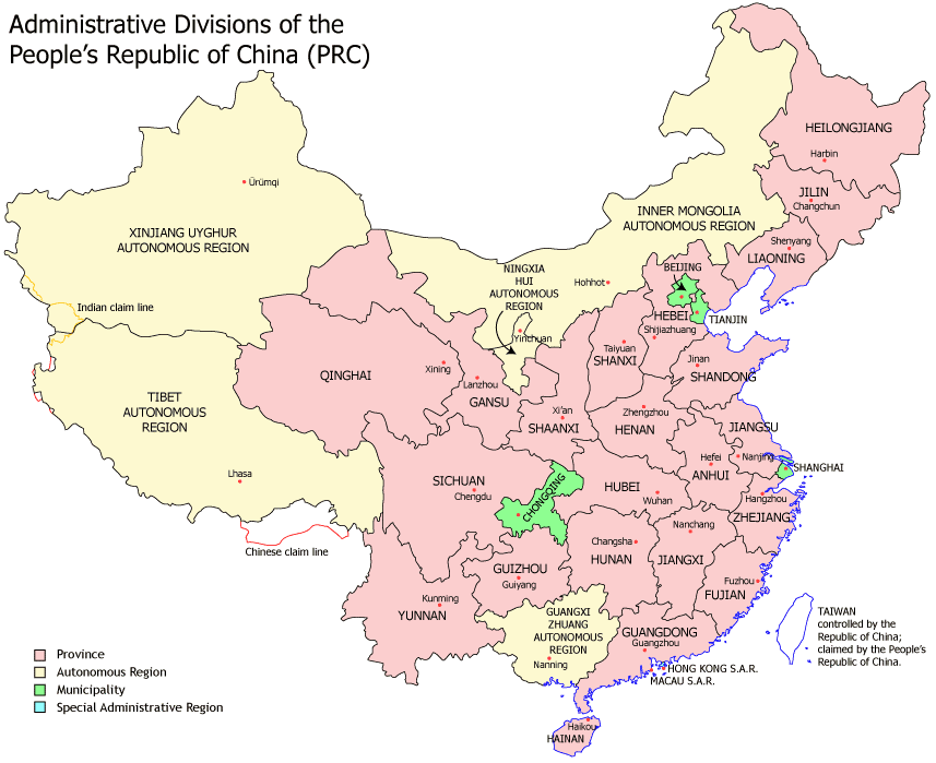 China by region 