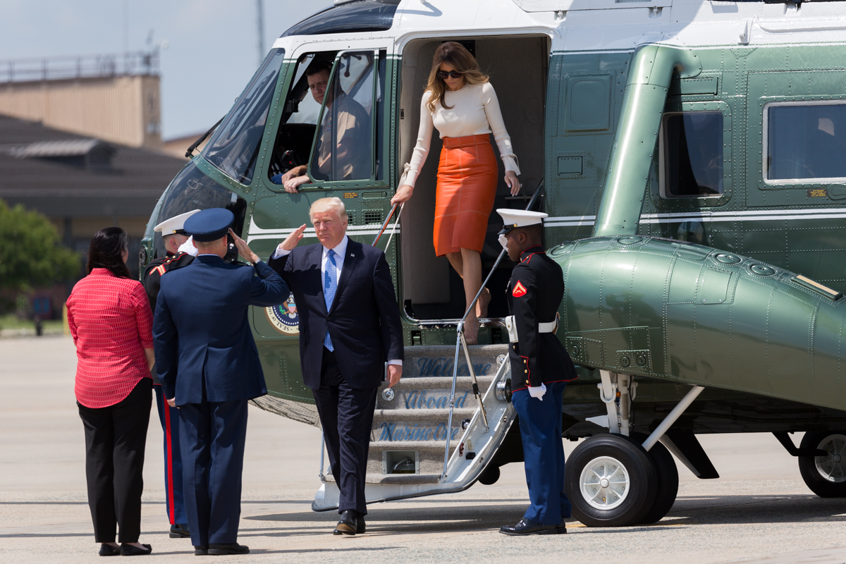 President Trump, Air Force One Landing and Boarding the Marine One  Helicopter 