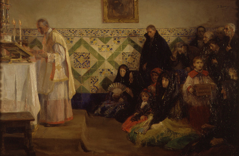 Escoltant missa, Rocafort. Josep Benlliure Gil, Museu de Belles Arts de València.jpg