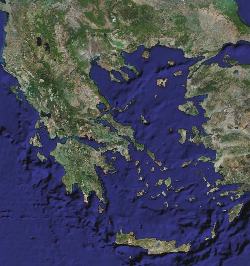 Satellite image of Greece