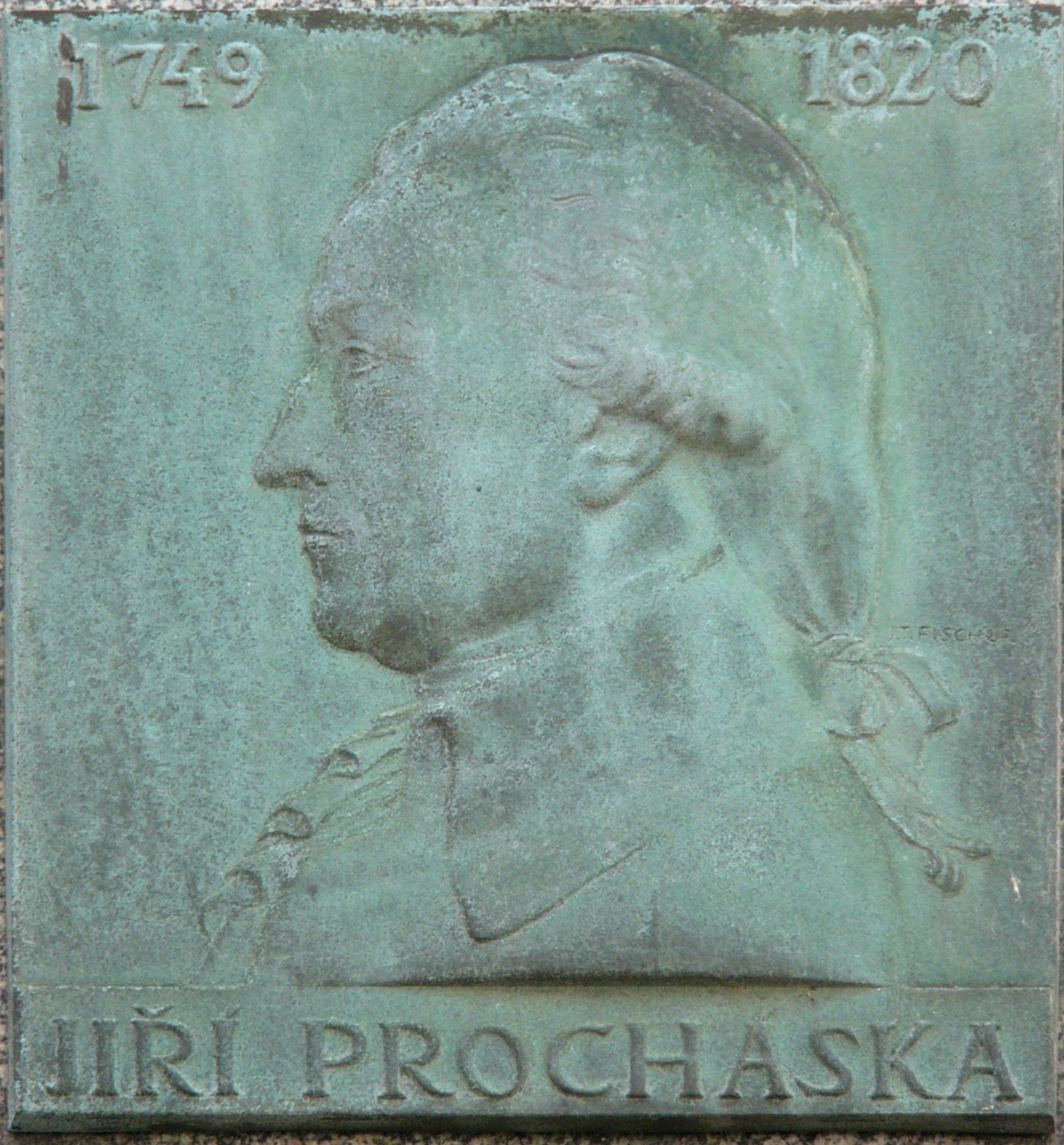 Plaque of Georg Procháska by [[Jan Tomáš Fischer