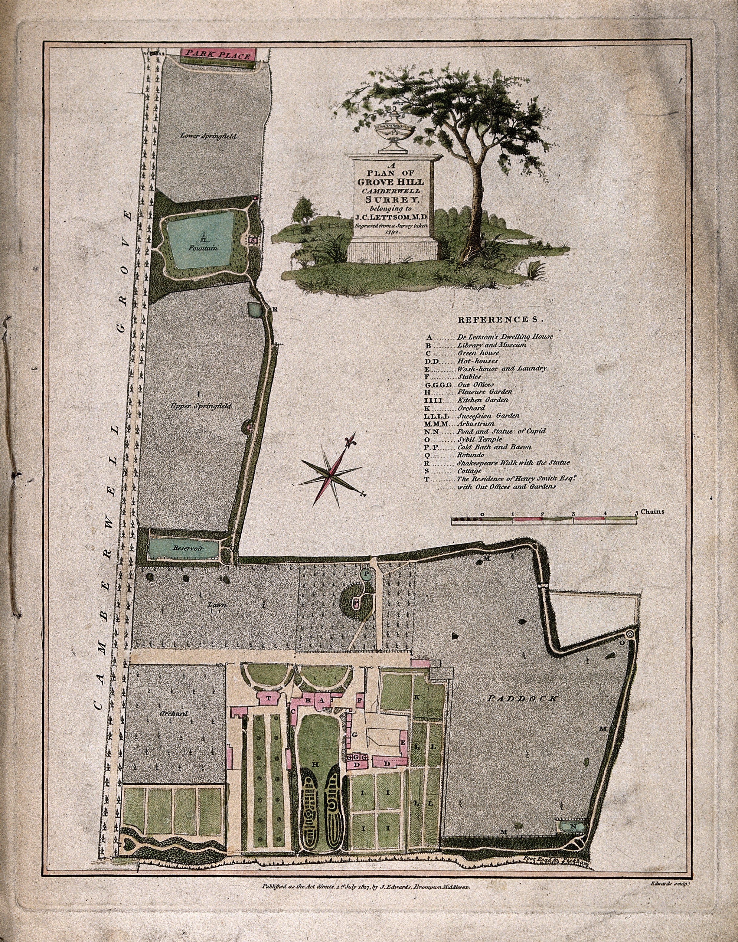 File John Coakley Lettsom S House And Gardens Plan Of Grove Hill