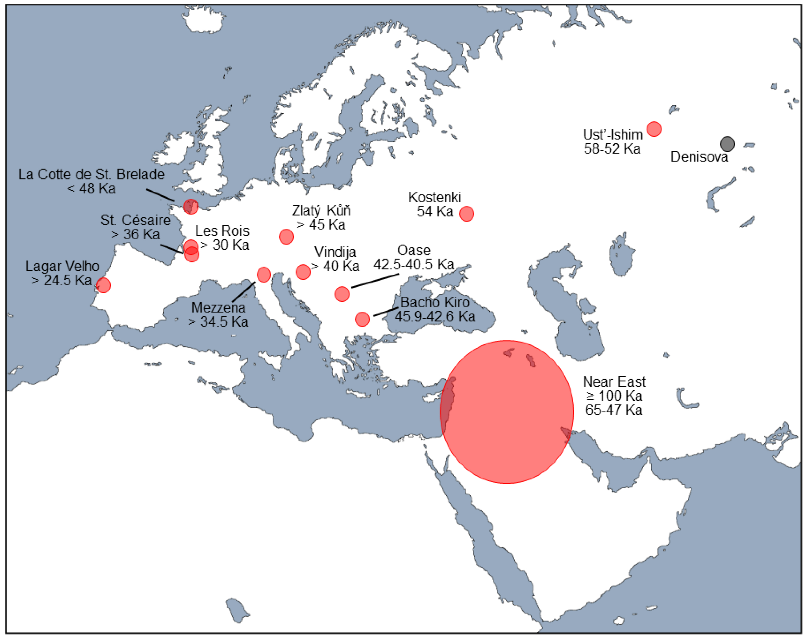 first humans on earth map