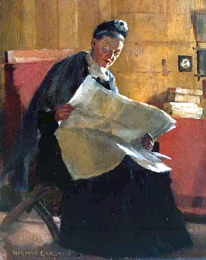 File:Norman Garstin - A Woman Reading A Newspaper 1891.jpg
