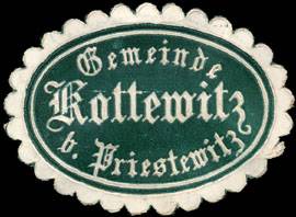 Alte Siegelmarke von Kottewitz (datiert zwischen 1850 und 1923)
