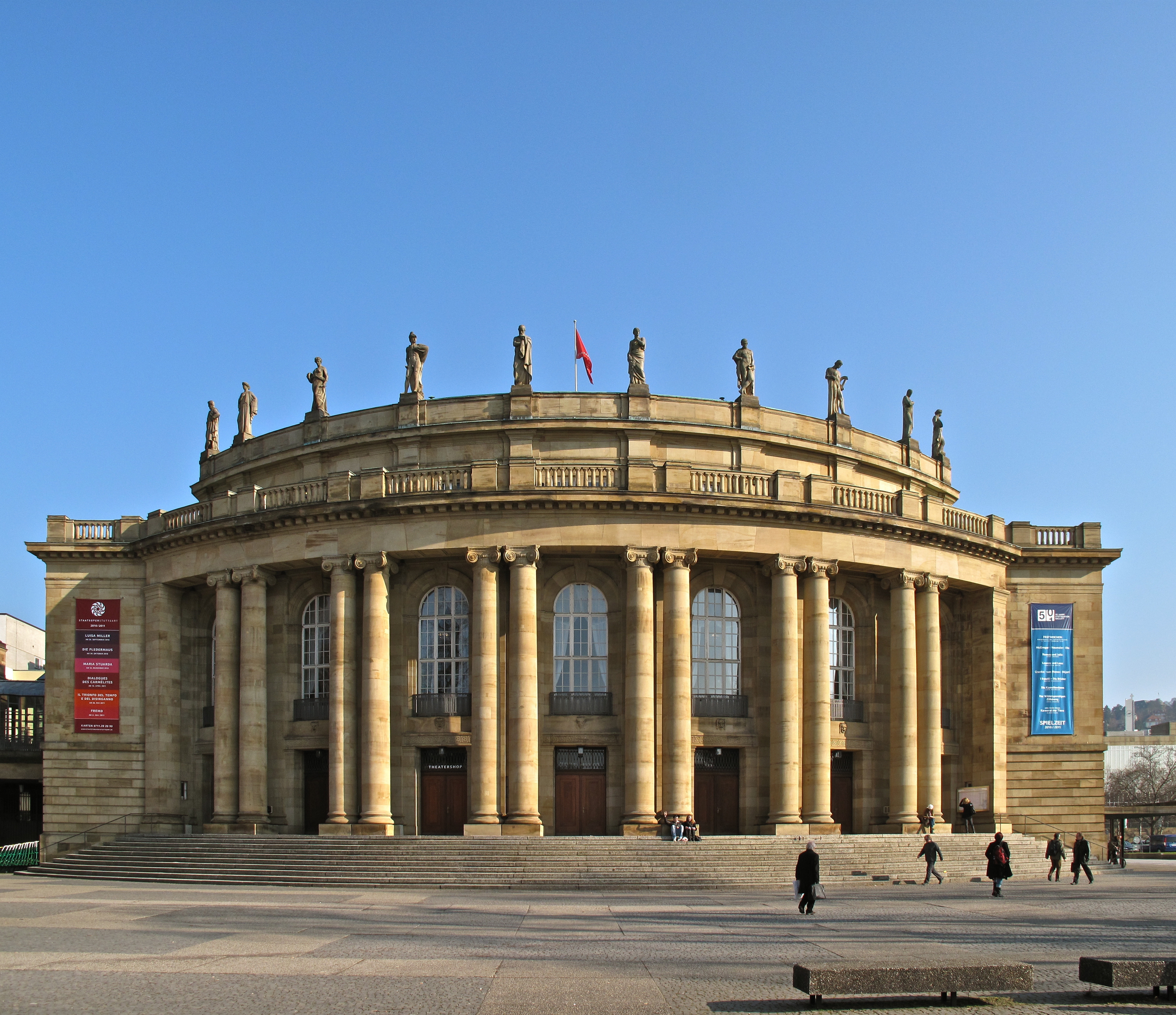 The Staatstheater Stuttgart in the Schlossgarten in the city centre of Stuttgart.