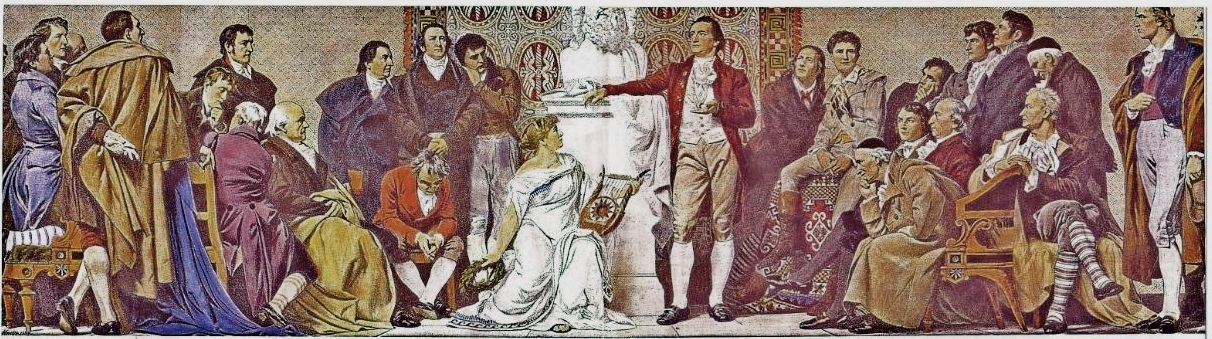 Le peintre Otto Knille a réuni dans sa fresque Weimar 1803 les romantiques allemands des deux premières générations, le Sturm und Drang et le Cercle d'Iéna. Goethe est au centre, Schiller en retrait à l'extrémité droite du tableau. Tieck est à gauche de Goethe, au-dessus de la muse Terpsichore.