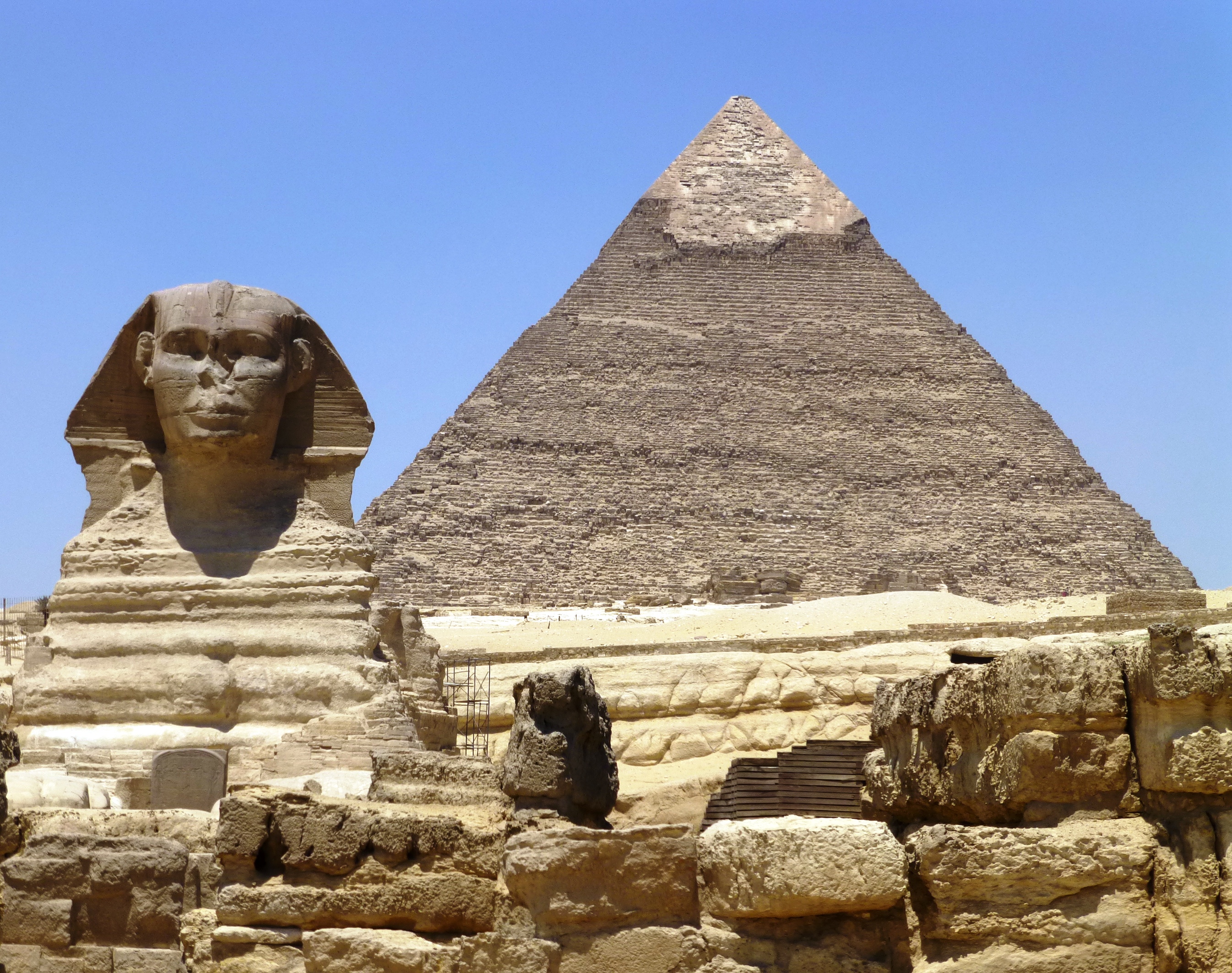 Древний Египет сфинкс и пирамида Хефрена
