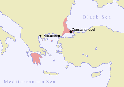L'Impero bizantino nella metà del XV secolo.