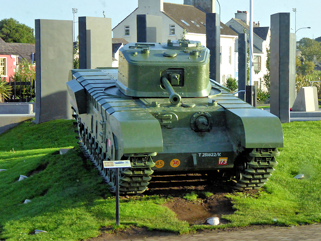 Churchill Tank and War Memorial, Carrickfergus Marine Gardens - geograph.org.uk - 5760226