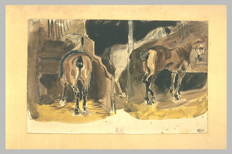 File:Delacroix - Trois chevaux dans une écurie, RF 9707, Recto.jpg