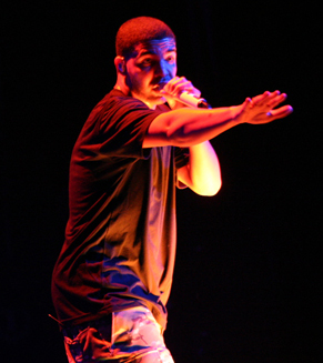 Rapper Drake's first number one hit One Dance spent 12 weeks at number one. Drake fox theatre.jpg