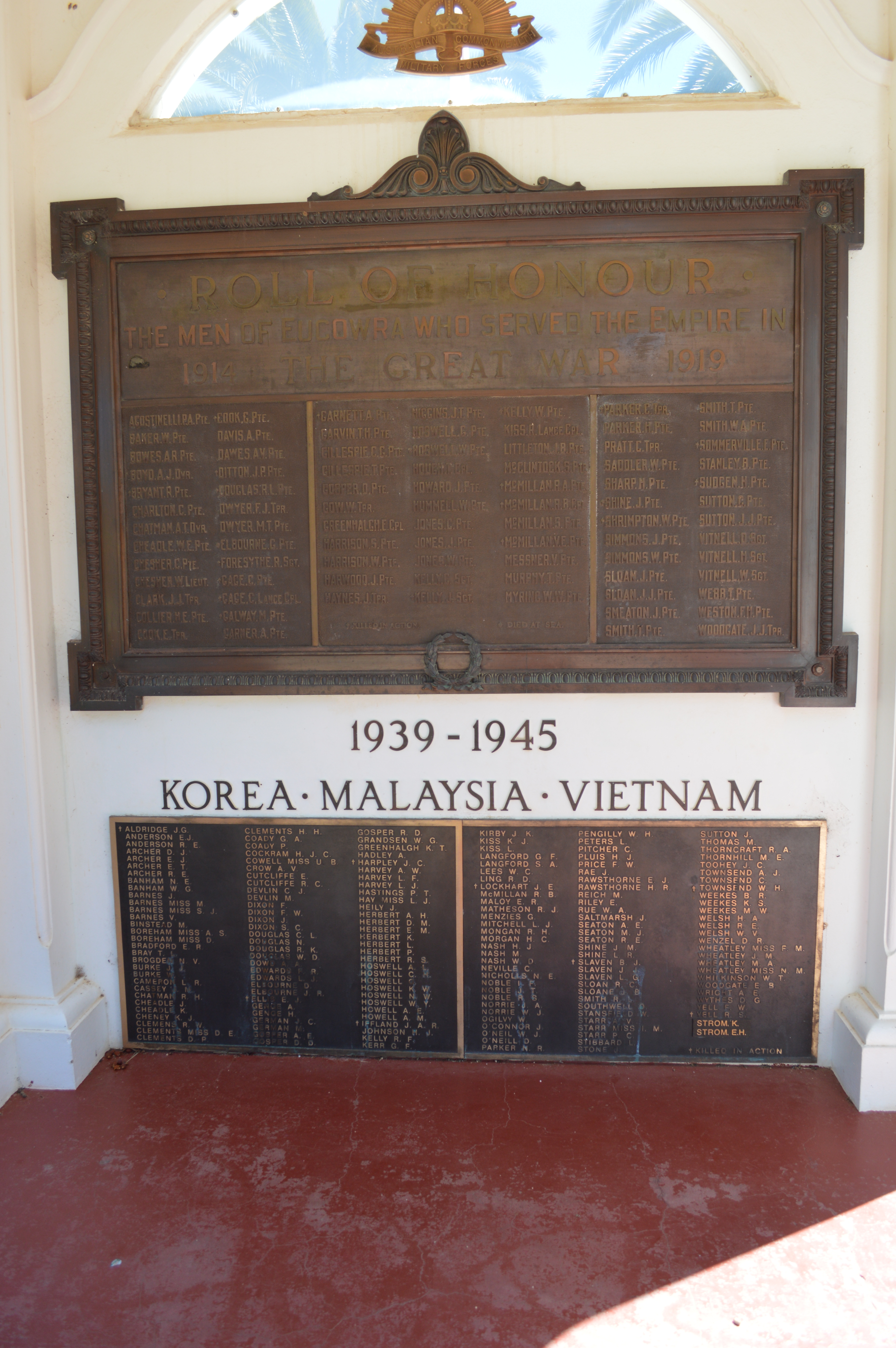 File Eugowra War Memorial Roll Of Honour 002 Jpg Wikimedia Commons