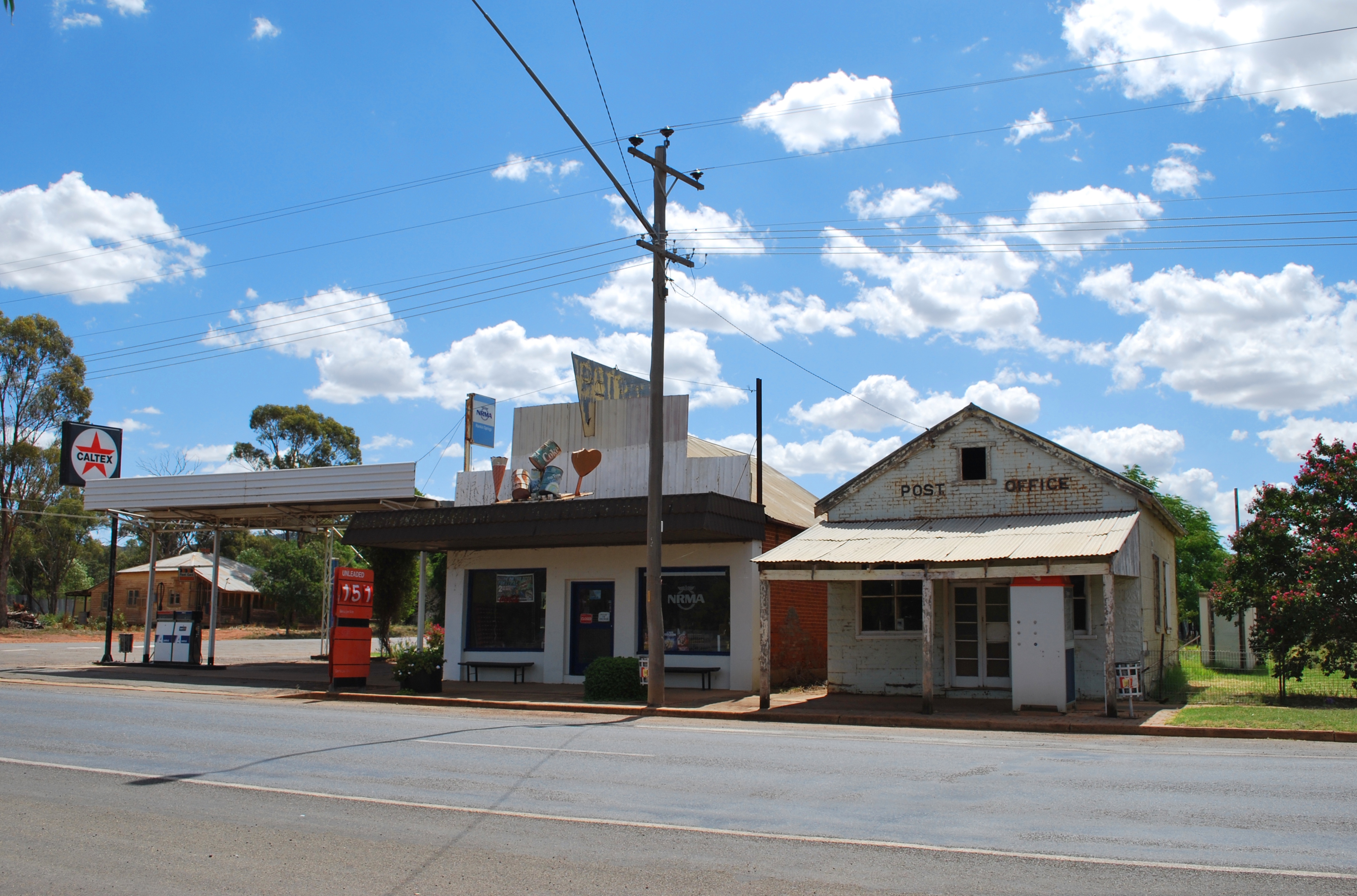 Spring post. Gunbar, Carrathool Shire, New South Wales, Australia. Post Office Station.