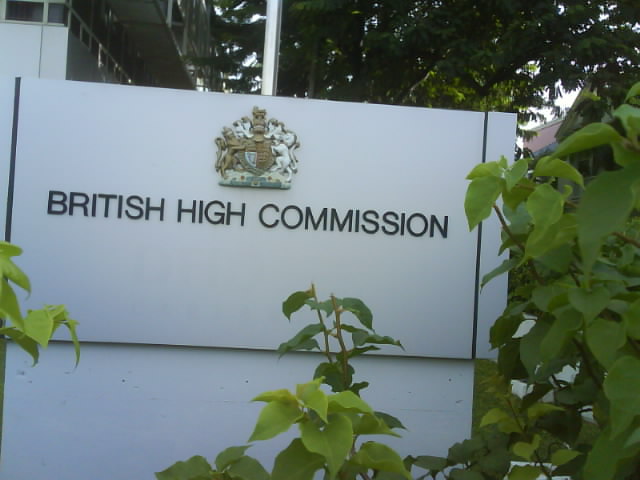 File:Sign for the British High Commission at Bridgetown.jpg