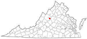 Location of Waynesboro in Virginia