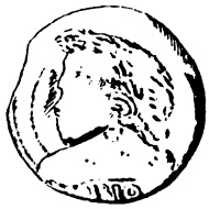 Illustration by Howland Wood of a vexator token with the date "1810" on its obverse, and without the "vexator" legend. Vexator Canadensis 1810 Variety.jpg