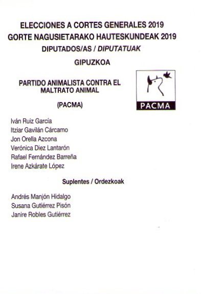 File:2019 Spanish general election Ballot - Gipuzkoa - Partido Animalista contra el Maltrato Animal (PACMA).jpg