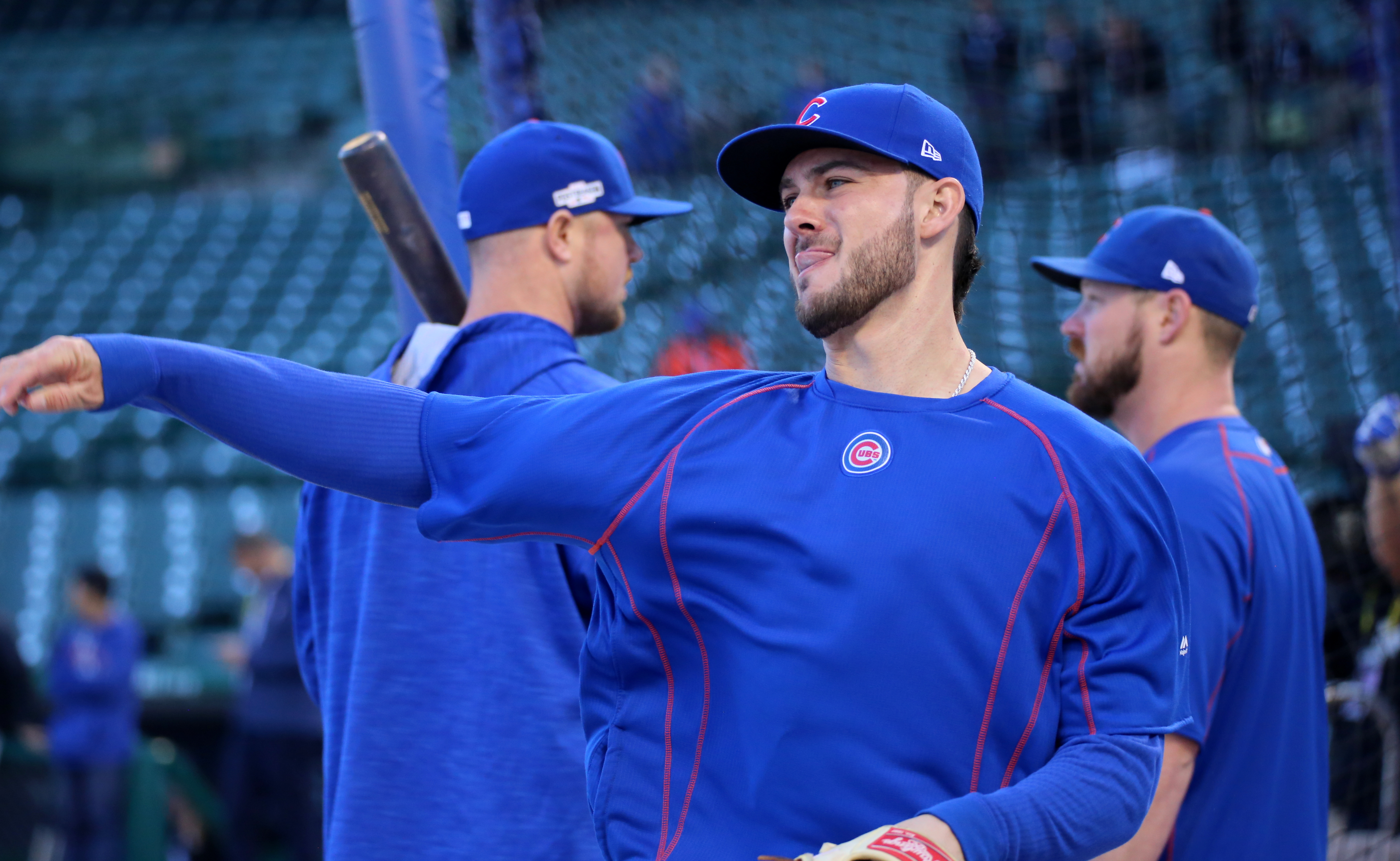 File:Cubs third baseman Kris Bryant works out before NLCS Game 6