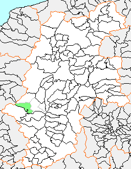 三岳村の県内位置図