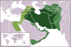 Imperiul sasanid la apogeu, în 610 d.Hr.