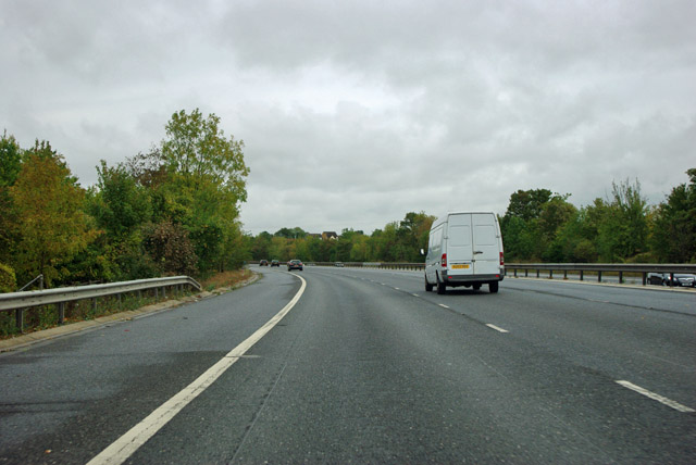 File:White van man on the M11 - geograph.org.uk - 2640377.jpg