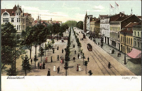 File:Düsseldorf, Linden-Allee später Alleestraße, vor dem Neubau des Hauses Alleestraße 38 im Jahre 1903.jpg