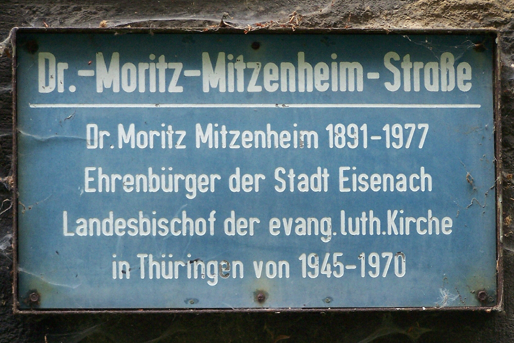 Tablica z nazwą ulicy Moritza Mitzenheima w Eisenach