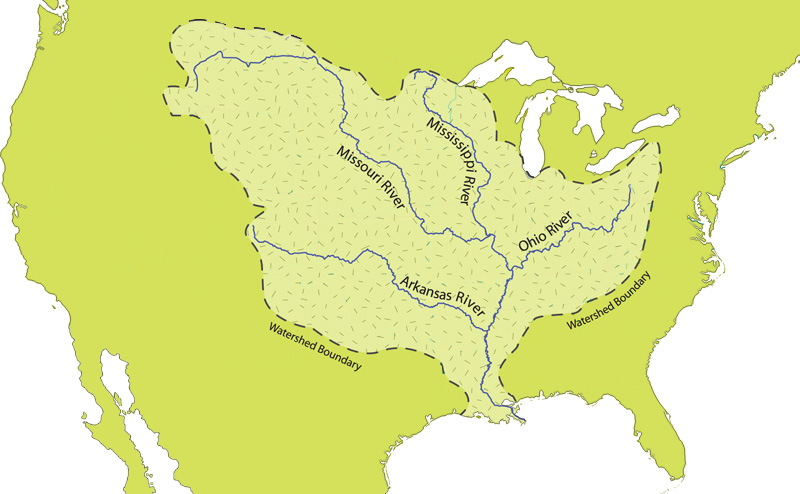 File:Mississippi River Watershed Map North America.png