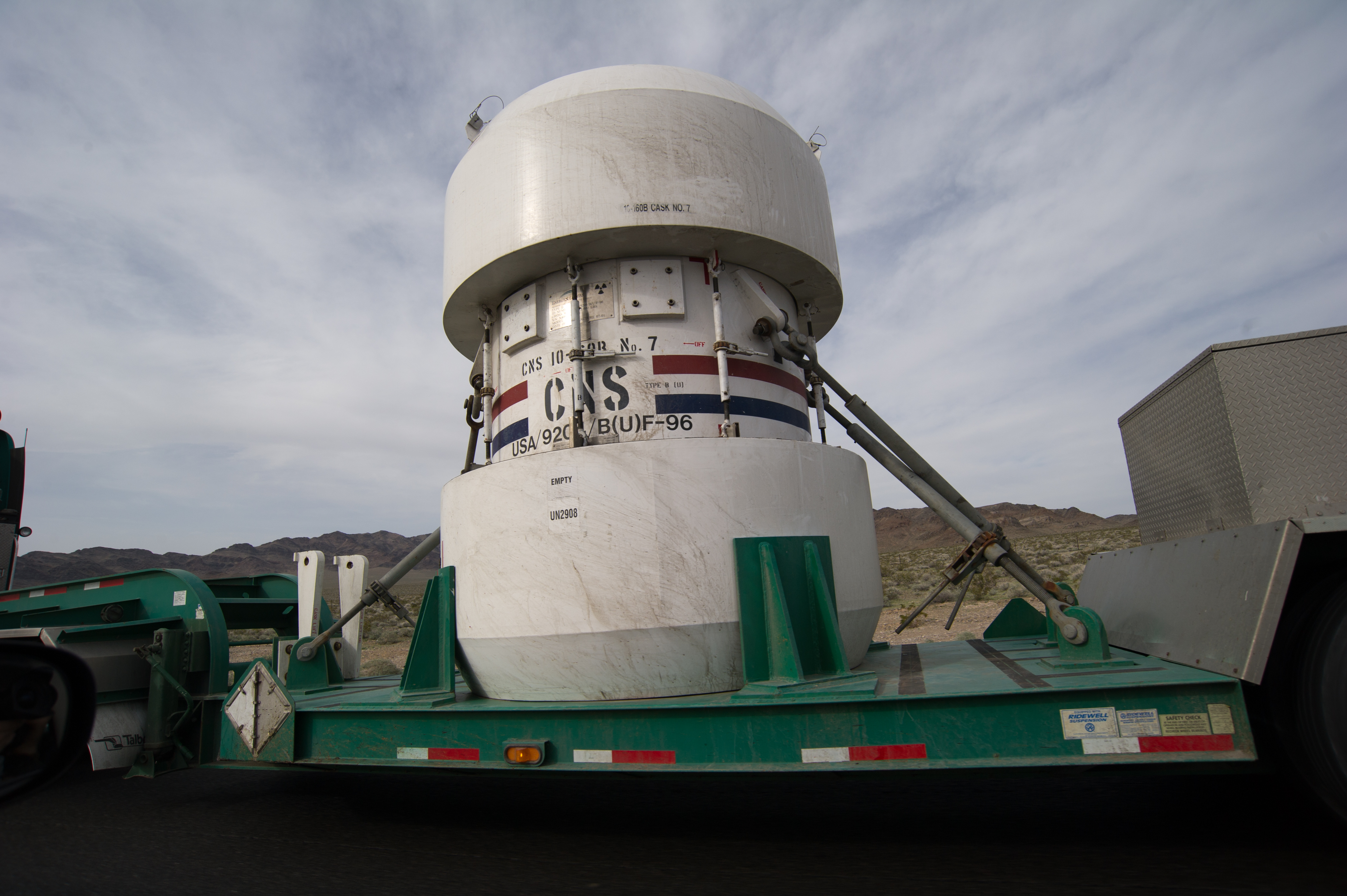 Nuclear Waste Container coming out of Nevada Test Site on public roads, March 2010
