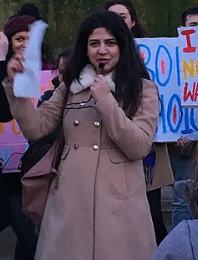 Roza Salih campaigning for equal access to abortion in Ireland (cropped).png