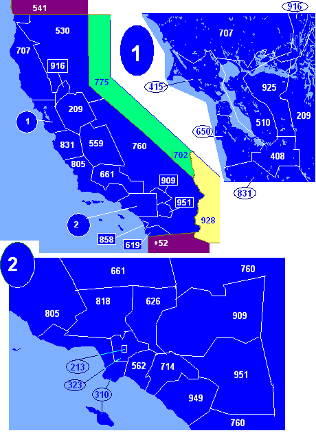 Area Codes of California By Rfc1394 (Own work) [Public domain], via Wikimedia Commons