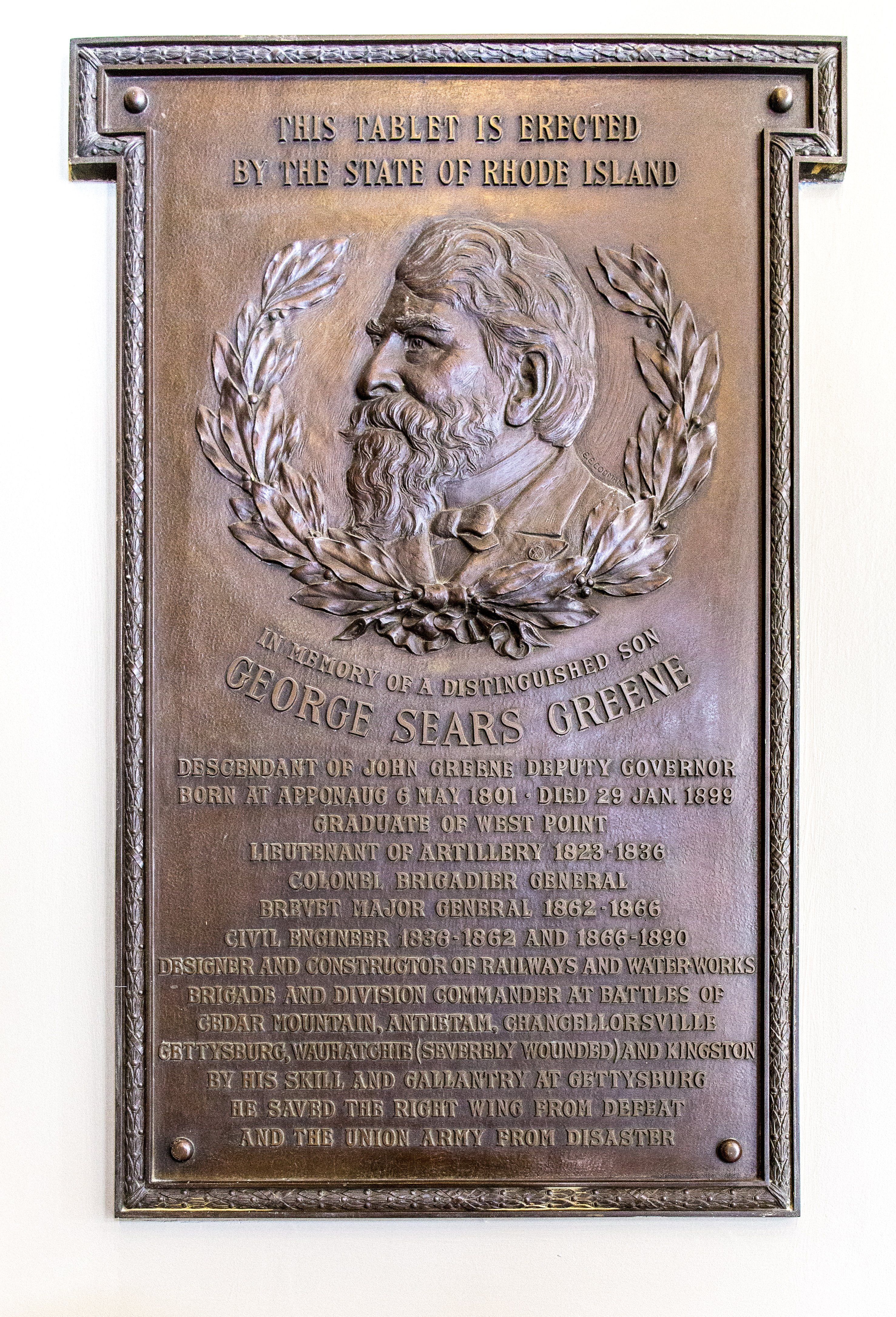 File George Sears Greene Plaque Jpg Wikimedia Commons